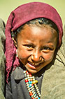 Young girl between shoulders