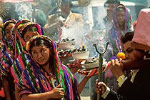 Indian women in procession in street