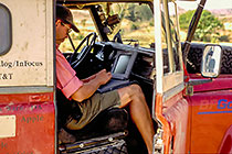 Paul working on Mac in landy (door)