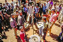 people & Paul repairing tyre puncture