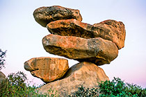 balancing rocks at sunset