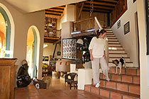 house : hall & stairs going to mezzanine + Petra & Jack