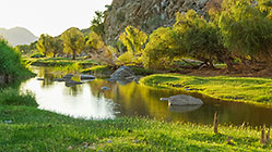 landscape with river & mountain