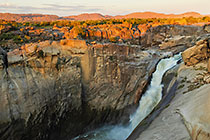 waterfall at sunset