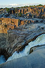 waterfall at sunset