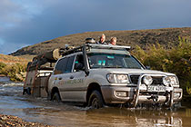 crossing the river with Land Cruiser