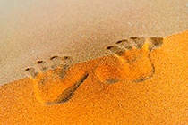 hand printed on sand dune