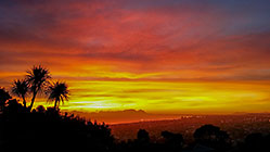 False bay at sunset