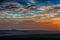 farmland at sunset