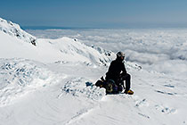 Leon resting on Mt Ruapehu