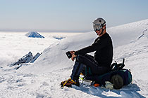 Leon resting on Mt Ruapehu