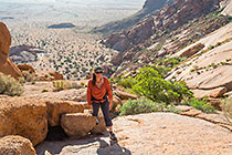 Lisa climbing rocky mountain
