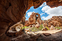 rock formation through cave