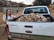 Lisa loading stones for gabion in ranger