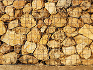 stones in gabion basket