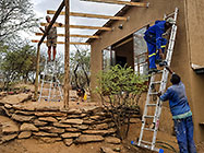 Donald, Paul & Sedney building roof over studio deck
