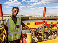 environmental field assistant showing the recycling process of the water