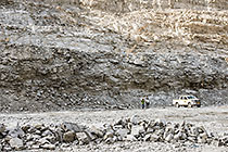 Monika Shipanga & driver near LDV in pit