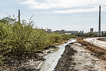 water chanel flowing to processing plant