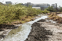 water chanel flowing to processing plant