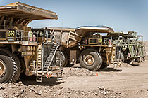 trucks in parking ready for new shift