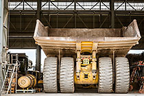 320T truck parked in workshop
