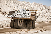 320 T truck driving on road