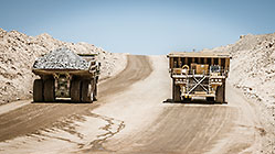 320 T truck driving on road