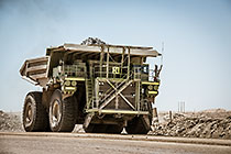 320 T truck driving on road