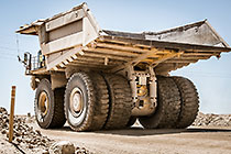 320 T truck driving on road