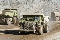 320T truck driving from stock pile