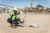 environmental monitoring assistant Immanual measuring sound and ground vibration during blasting