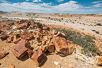 red rocks on hill