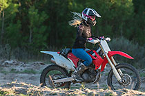 Enya on motobike