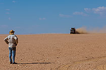 drilling rig in arid plain