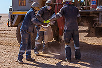 collecting drilling samples
