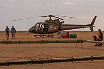 SkyTEM team checking rig before take-off