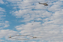 helicopter flying with SkyTEM rig