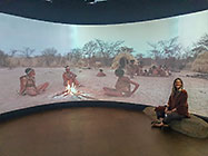 Lisa interacting with panoramic movie