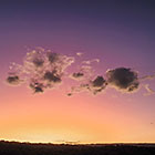 clouds at sunset with purple color