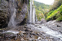 waterfalls along river