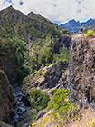 Lisa looking at Grand Gallet river in gorge & mountains