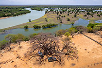 ranger-camper & disco under huge baobab tree near Kunene river