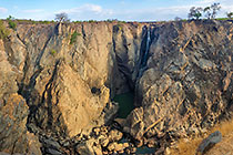 water fall & baobab tree on cliff