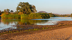 kunene river at sunrise