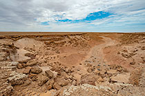 eroded valley in desert