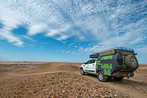 ranger-camper on rocky track