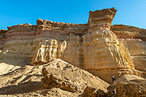 Chanan taking photo of sandstone rock formation in canyon