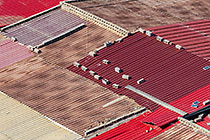 roof with cement blocs