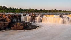 waterfall at sunset